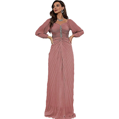 #ad Luxury Rhinestone Women Evening Party Gown Wedding Prom Ball Long Maxi Dresses C $68.20