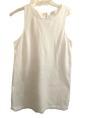 #ad CATO Summer Dress XL Womens White Woven Fringed Hem Sleeveless Back Zip Est 1946 $11.45