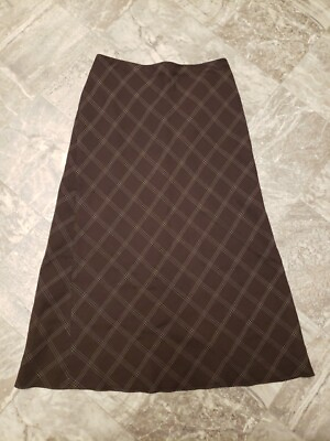 #ad Beautiful Ann Taylor Loft Skirt Size 10 Brown Long 34 Length Side Zipper $11.91