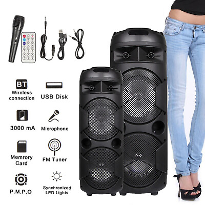 5000W Portable Bluetooth Speaker Sub woofer Heavy Bass Sound System Party Mic $55.99