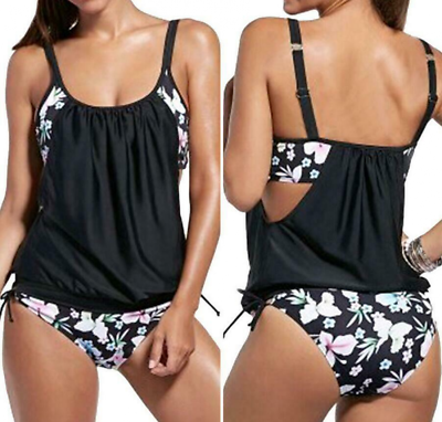 #ad Women#x27;s Bathing Tankini Bikini Set Push up Padded Swimsuit Suit Swimwear Beach $26.31
