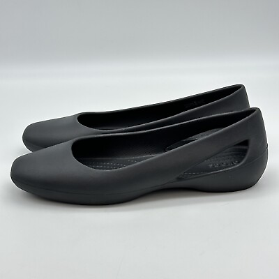 Crocs Sloane 205873 #x27;Black#x27; Women#x27;s Ballet Flats Slip On Casual Shoes Size 10 $27.95