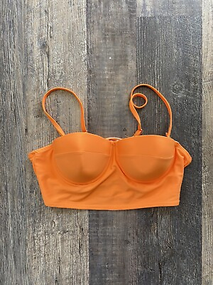#ad Neon Orange Bikini Push Up Bathing Suit Swim Swimming Size Medium M $5.00