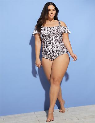 #ad Plus Size Womens Swimwear Frill Sleeve One Piece Swimsuit AUTOGRAPH $18.80