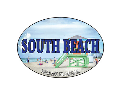 #ad South Beach Miami Beach Florida 5x3.5 inch Sticker Decal $5.99