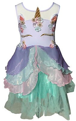Little Girls Lovely Unicorn Pearl Tutu Tulle Birthday Party Flower Girl Dress $14.99