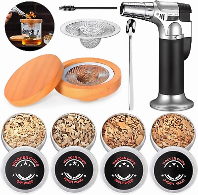 Cocktail Smoker Kit with TorchFour Kinds of Wood Chips for Whiskey No Butane $24.98