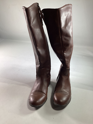 #ad Womens Brown Zip Up Boots Size 6 EUC $39.99