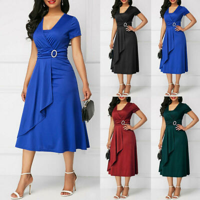 #ad Women#x27;s Plus Size Maxi Cocktail Party Wedding Evening Formal Midi Long Dresses $26.70
