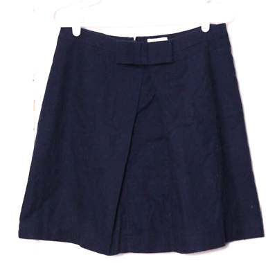 #ad ANN TAYLOR LOFT SKIRT size 10 navy blue stretch cotton a line knee length $12.99