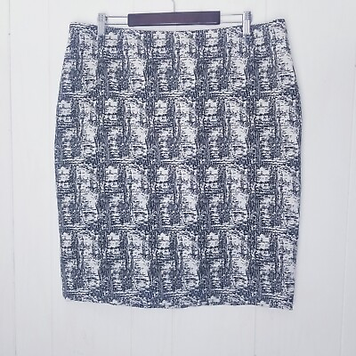 #ad Kasper Skirt Women Plus Size 18 Black Ivory Straight Lined $19.99