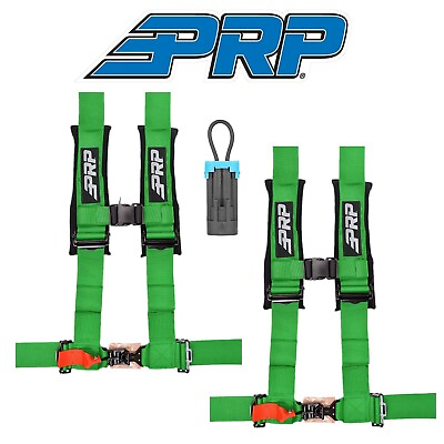PRP 2 Green 4 Point 3quot; Harness Seat Belt Bypass Connector For Polaris amp; Can Am $251.98