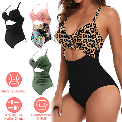 #ad Women#x27;s One Piece Swimsuit Bikini Swimwear Monokini Swimming Swim Suit Beachwear $11.29