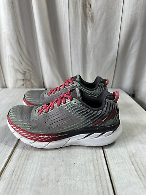 Hoka One One Clifton 5 Womens 8 Running Shoes Gray Athletic Trainer Sneakers $39.99