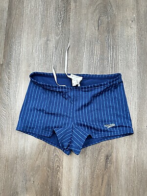 #ad Speedo Men#x27;s Swimsuit Square Leg Poly Training Suit Blue Size Small Brief $19.00