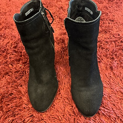 #ad vionic 9.5 womens boots Black Heels Zip Side $38.99