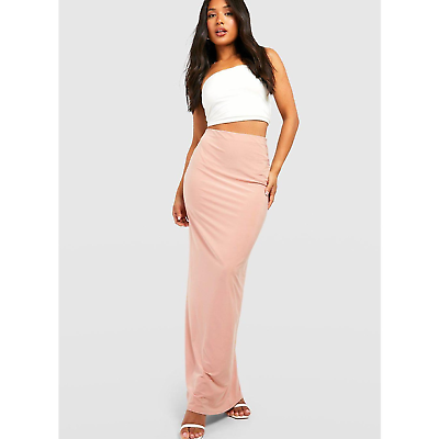 #ad New Medium Slinky Maxi Skirt Sexy Form Fitting Flattering Stretchy Long $13.00