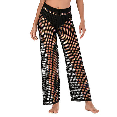 #ad Cover Up Pants Comfortable Adjustable Crochet Net Women Cover Up Pants Washable $18.50