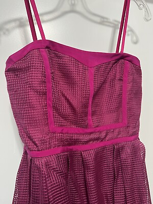 #ad Lisa Ho 100% Silk Magenta Pink Cocktail Dress Size 4 $99.99