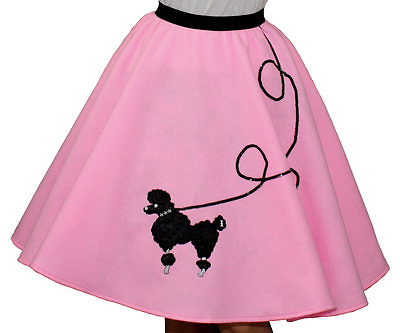#ad Pink FELT Poodle Skirt Girl Size MEDIUM Age 8 10 Waist 20quot; 25quot; L: 20quot; $27.95
