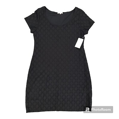 #ad Isaac Mizrahi NWT Black Dress 2XL Short Sleeve Eyelet Lace Lined 9140 LBD Spring $26.88