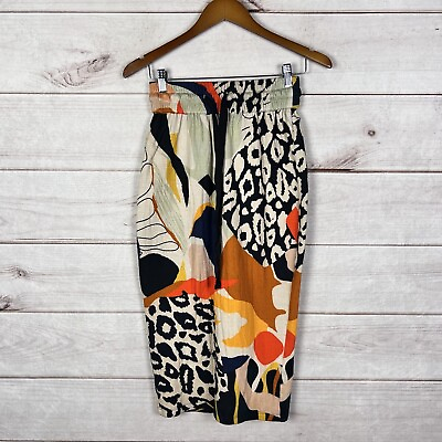 #ad NWT Conditions Apply Anthropologie Abstract Midi Skirt in Novelty Sz XS $39.09