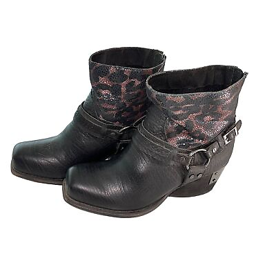 #ad Vogue Footwear Womens Boots Black Size 8 Screamo Leather Suede Metal Back Zipper $63.32