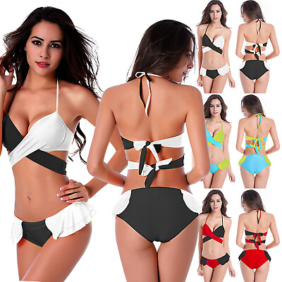 #ad Womens Padded Push up Bra Bikini Set Swimsuit Bathing Suit Swimwear Beachwear $4.98