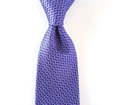 #ad Nordstrom Stunning Purple amp; Blue Herringbone 100% Silk Men#x27;s Tie 3 1 4quot; x 59quot; $19.20