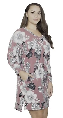 #ad NEW womens plus dress size 3x Spring boho floral tunic work cruise gorgeous NWT $22.50