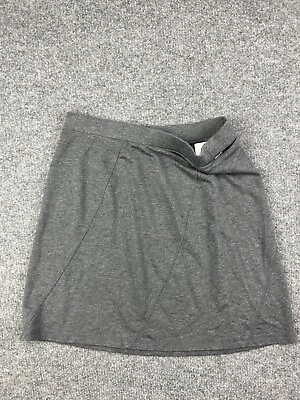 Dakini Knit Short Skirt Women#x27;s Large Gray Zip Pocket Diagonal Seams Sporty $9.75