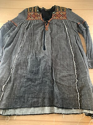 Free People Dark Gray Long Sleeve A Line Dress Small Petite Size Unknown $15.00