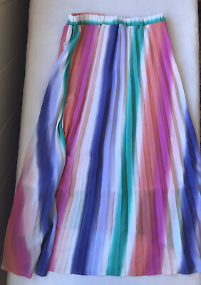 #ad Art Class skirt girls 14 16 XL Rainbow Pleated Hi Low Hem Lined Spring Summer $12.00