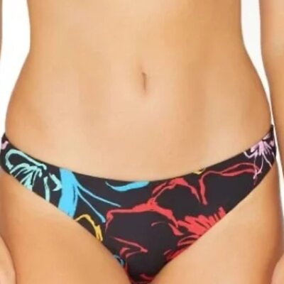 #ad Hurley Painterly Reversible Full Coverage Bikini Bottoms Black M Medium NWT $40.00