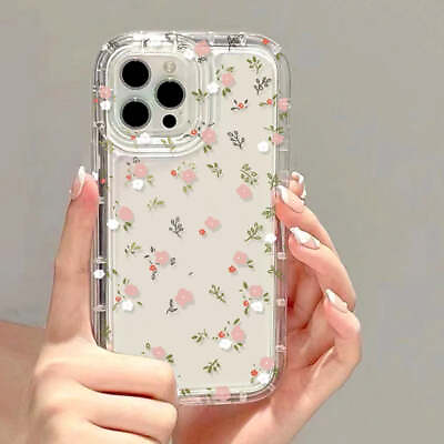 #ad Flower Phone Case For iPhone 15 14 13 Pro Max Aesthetic Floral Cute Cover $15.59