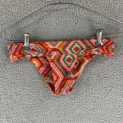 #ad Tori Praver Swimwear Small Bikini Bottoms Colorful Aztec Hipster Cheeky $8.38