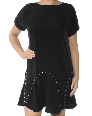 #ad Black Dress Size S Bar III Studded Flounce Hem MSRP $79.50 $21.95