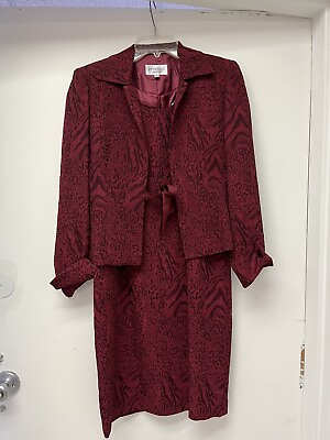 #ad #ad Studio 1 Maxi dress suit set plum paisley 2pc Suit 4P $14.00