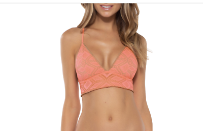 #ad Becca Women#x27;s Wonderlust Pointelle Bikini Swim Top Size D Cup Pink $15.00