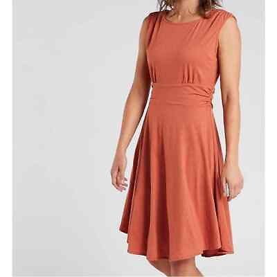 #ad PRANA Size Medium Jola Scoop Back Midi Jersey Organic Dress Toasted Terracotta $26.57