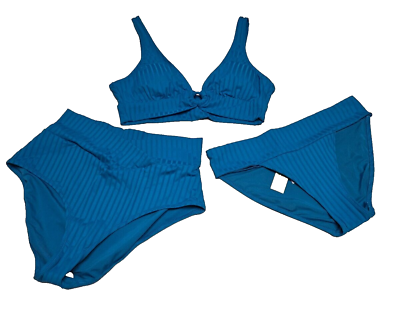 #ad NWT American Eagle Aerie Blue Striped Bikini Swim Suit Choose Top Or Bottoms $13.99