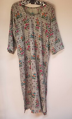 #ad Women#x27;s Floral Print Long Sleeve High Slit Maxi Dress Square Neck Multicolor $17.35