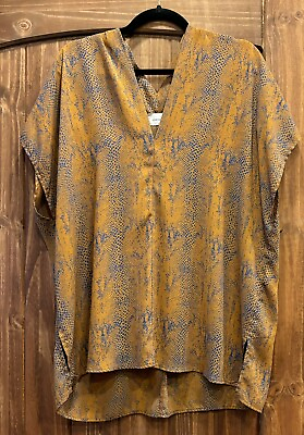 #ad Adrienne Large Blouse Shirt Top Short Sleeve Boho Tunic Anthropologie $10.00