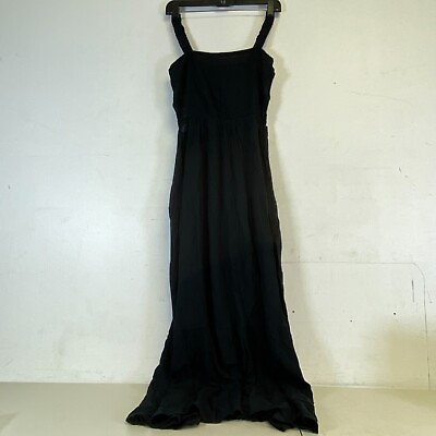#ad Forever 21 Open Maxi Women#x27;s Sleeveless Dress Size Medium M Color Black *NWT $15.99