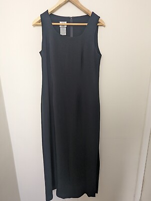 #ad Ladies Vintage Laura Ashley Long Black Maxi Dress Size 14 GBP 34.95