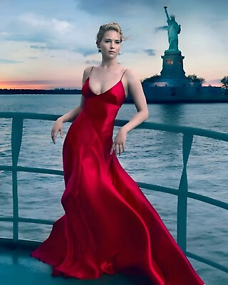 #ad #ad Jennifer Lawrence Posing In Red Dress 8x10 PHOTO PRINT $7.98