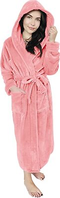 NY Threads Women Fleece Hooded Bathrobe Plush Long Robe in Lot $377.89