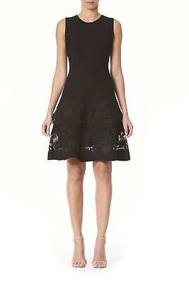 #ad New Carolina Herrera Guipure Lace Fit amp; Flare Dress Black Original price $1690 $399.99