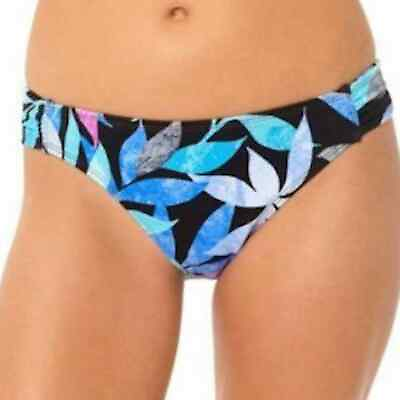 #ad Salt Cove Women#x27;s Black Multi Leaf Tropic Like It’s Hot Bikini Bottoms sz M $15.00