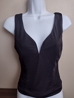 #ad Forever 21 Wired Sweetheart Top Women#x27;s Size Medium Black Blouse Sleeveless $5.99